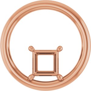 18K Rose Gold  5 mm Square Pendant Mounting – image 2