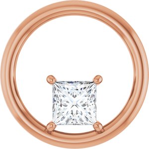 14K Rose Gold  5 mm Square Pendant Mounting