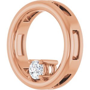 18K Rose Gold  3.2 mm Round Pendant Mounting – image 3