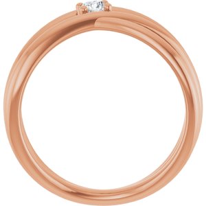 14K Rose Gold 1/8 CT Natural Diamond Negative Space Ring
