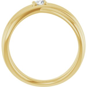 14K Yellow Gold 1/8 CT Natural Diamond Negative Space Ring