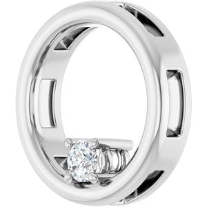 14K White Gold  3 mm Round Pendant Mounting – image 3