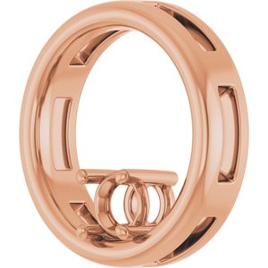 18K Rose Gold  4.4 mm Round Pendant Mounting – image 4
