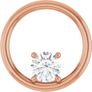 10K Rose Gold  5.8 mm Round Pendant Mounting