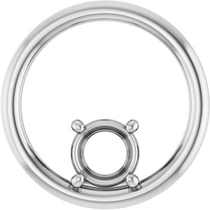 14K X1 White Gold  5.8 mm Round Pendant Mounting – image 2