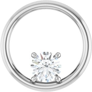 14K White Gold  5.8 mm Round Pendant Mounting