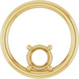 14K Yellow Gold  5.8 mm Round Pendant Mounting – image 2