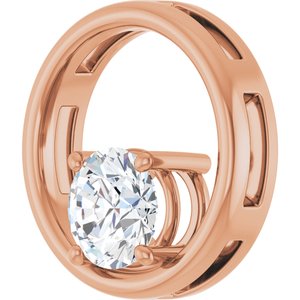 10K Rose Gold  7.4 mm Round Pendant Mounting – image 3