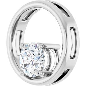 14K X1 White Gold  7.4 mm Round Pendant Mounting – image 3