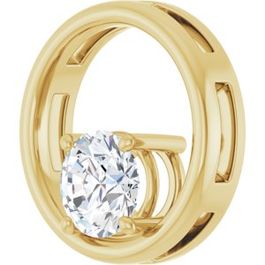 14K Yellow Gold  7.4 mm Round Pendant Mounting – image 3