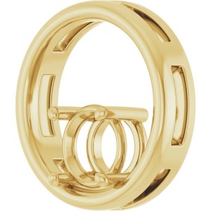 18K Yellow Gold  7.4 mm Round Pendant Mounting – image 4