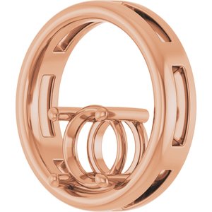 14K Rose Gold  7.4 mm Round Pendant Mounting – image 4