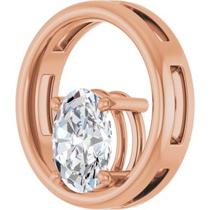 14K Rose Gold  9x7 mm Oval Pendant Mounting – image 3