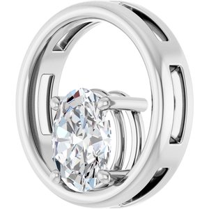 14K X1 White Gold  9x7 mm Oval Pendant Mounting – image 3