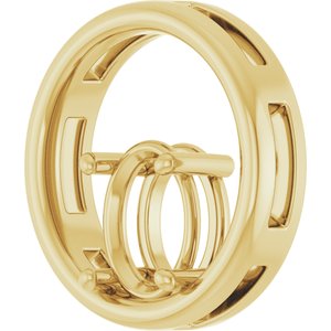 18K Yellow Gold  9x7 mm Oval Pendant Mounting – image 4