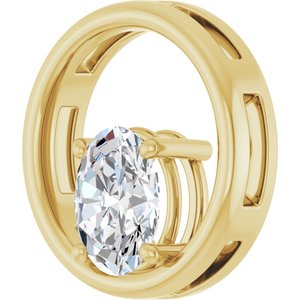 14K Yellow Gold  9x7 mm Oval Pendant Mounting – image 3