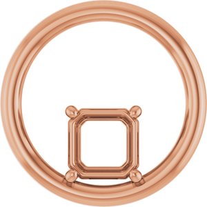 18K Rose Gold  6 mm Asscher Pendant Mounting – image 2