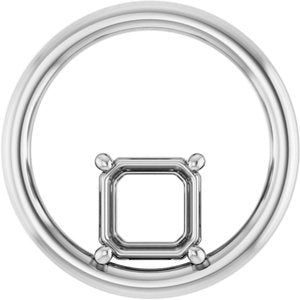 10K White Gold  6 mm Asscher Pendant Mounting – image 2