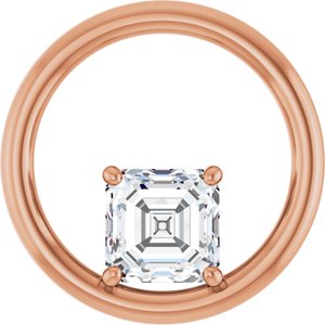 10K Rose Gold  6 mm Asscher Pendant Mounting