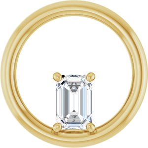 10K Yellow Gold  6x4 mm Emerald Pendant Mounting