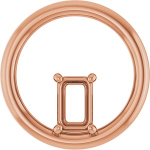 14K Rose Gold  6x4 mm Emerald Pendant Mounting – image 2