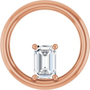 14K Rose Gold  6x4 mm Emerald Pendant Mounting