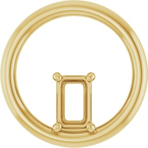 14K Yellow Gold  6x4 mm Emerald Pendant Mounting – image 2