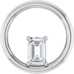 Continuum Sterling Silver  6x4 mm Emerald Pendant Mounting