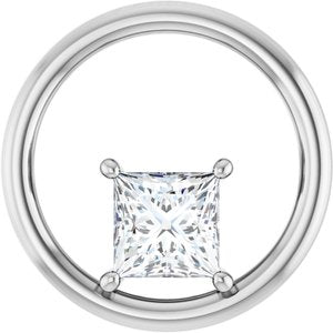 Platinum  5.5 mm Square Pendant Mounting