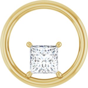 10K Yellow Gold  5.5 mm Square Pendant Mounting