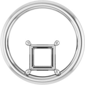 Platinum  5.5 mm Square Pendant Mounting – image 2