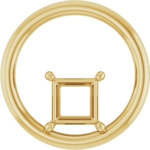 14K Yellow Gold  5.5 mm Square Pendant Mounting – image 2