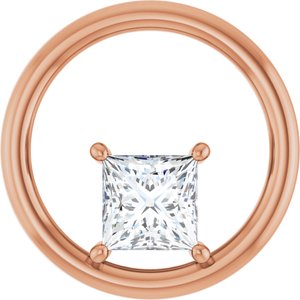 10K Rose Gold  5.5 mm Square Pendant Mounting