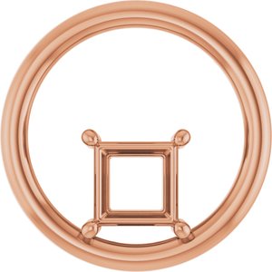 18K Rose Gold  5.5 mm Square Pendant Mounting – image 2