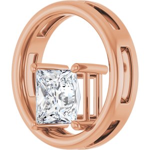 14K Rose Gold  6.5 mm Square Pendant Mounting – image 3