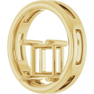 14K Yellow Gold  6.5 mm Square Pendant Mounting – image 4