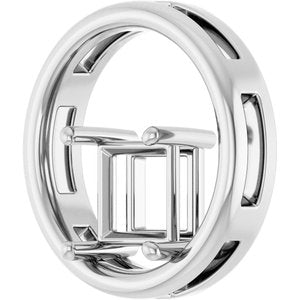 Platinum  6.5 mm Square Pendant Mounting – image 4