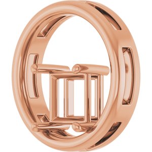 18K Rose Gold  6.5 mm Square Pendant Mounting – image 4