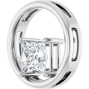 Platinum  6.5 mm Square Pendant Mounting – image 3