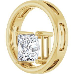 10K Yellow Gold  6.5 mm Square Pendant Mounting – image 3