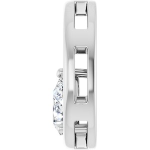 18K White Gold  7x5 mm Pear Pendant Mounting – image 5