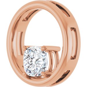 10K Rose Gold  6 mm Cushion Pendant Mounting – image 3