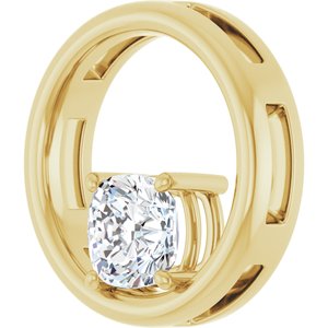 18K Yellow Gold  6 mm Cushion Pendant Mounting – image 3