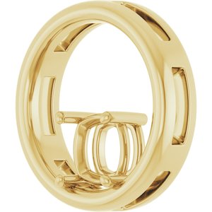18K Yellow Gold  6 mm Cushion Pendant Mounting – image 4