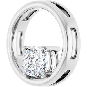 Sterling Silver  6 mm Cushion Pendant Mounting – image 3