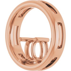 10K Rose Gold  6 mm Cushion Pendant Mounting – image 4