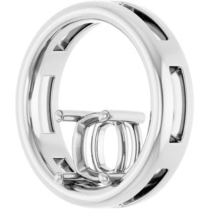 14K X1 White Gold  6 mm Cushion Pendant Mounting – image 4