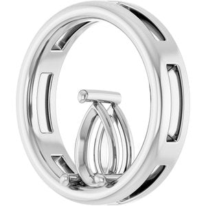 18K White Gold  8x5 mm Pear Pendant Mounting – image 4