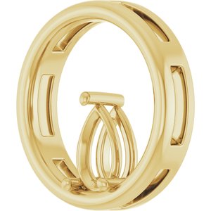 18K Yellow Gold  8x5 mm Pear Pendant Mounting – image 4