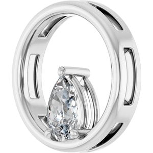 10K White Gold  8x5 mm Pear Pendant Mounting – image 3